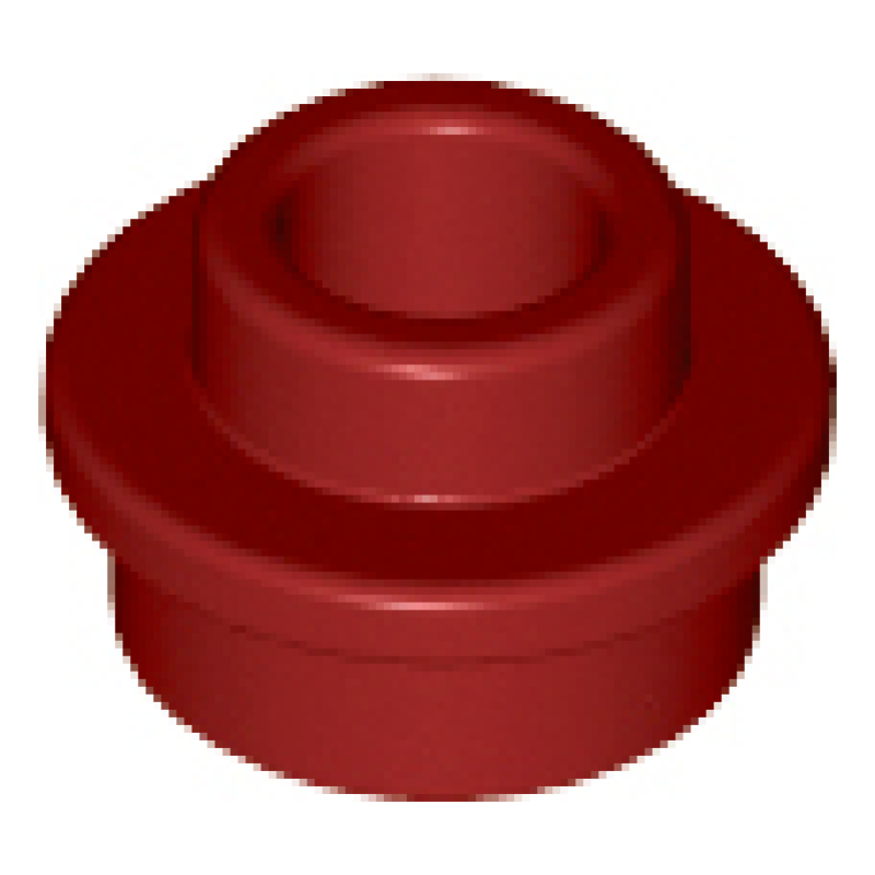 Plaat, Rond 1x1 met open nop Dark Red